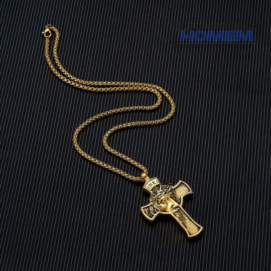 Colar Crucifixo - Banhado a Ouro 18k - INRI