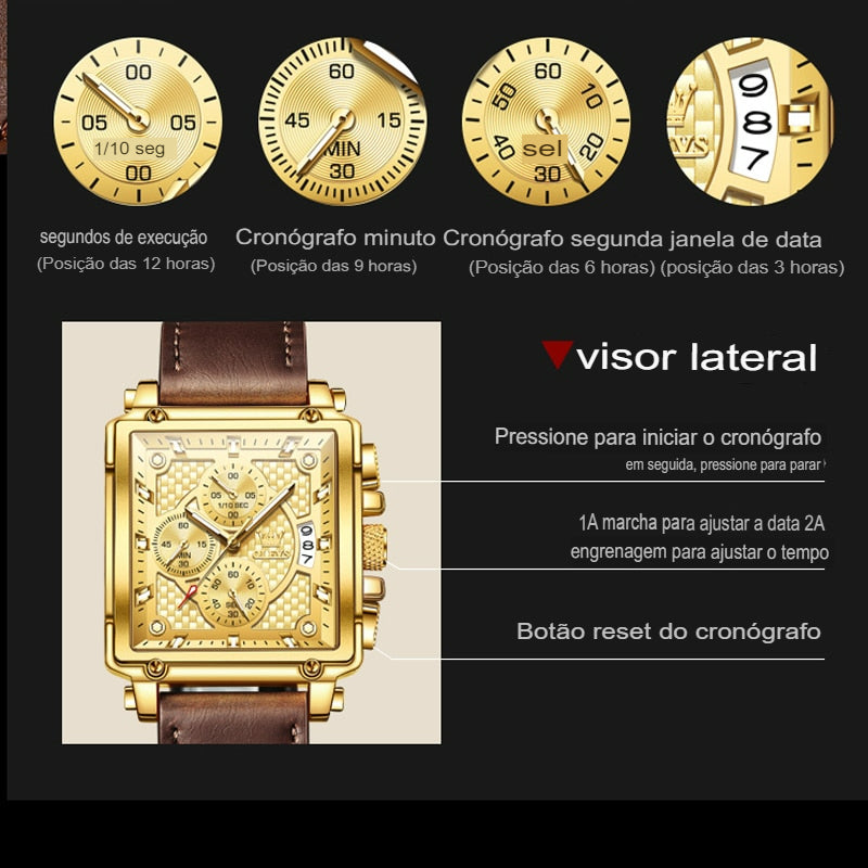 Relógio Olevs de Luxo - Edição Limitada + Pulseira de Brinde