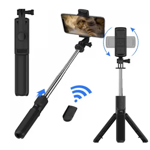 Bastão de Selfie Profissional 360°™  Tripé Extensível + Controle Remoto