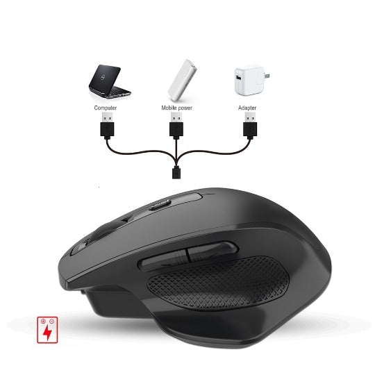 Mouse Sem Fio Gamer com Receptor USB™ - Recarregável com 6 botões + Clique silencioso