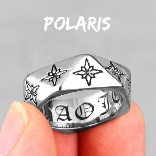 Anel Polaris™ Design Moderno de Estrela Polígono