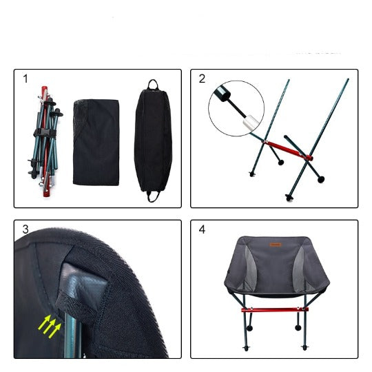 Cadeira Dobrável Portátil™ Para Atividades de Camping, Montanhismo e Pesca