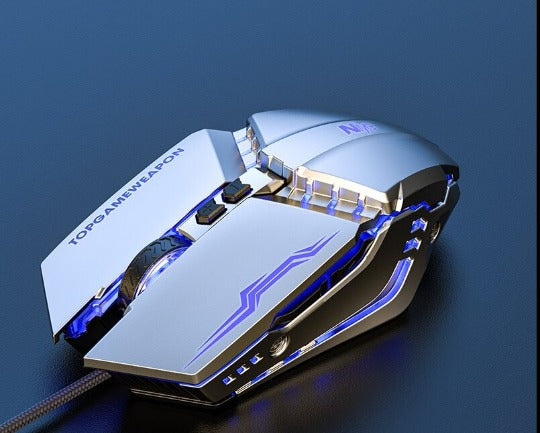 Mouse Gamer Ergonômico com Fio LED 3200 DPI USB™ - Silencioso com Cabo de luz de fundo