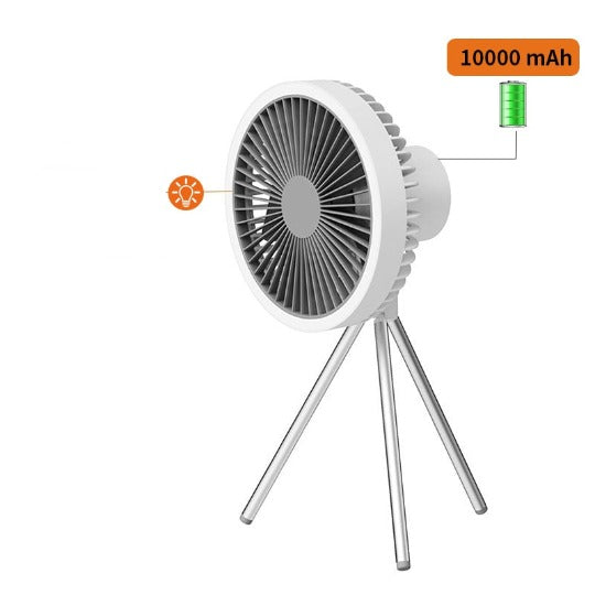 Mini Ventilador para Acampamento Portátil™ Multifuncional e Recarregável