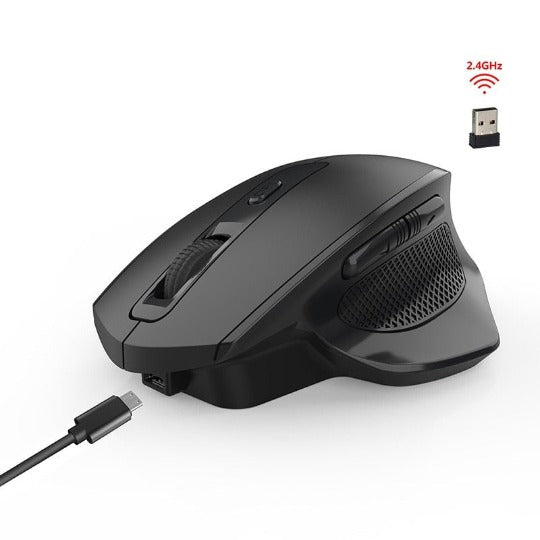 Mouse Sem Fio Gamer com Receptor USB™ - Recarregável com 6 botões + Clique silencioso