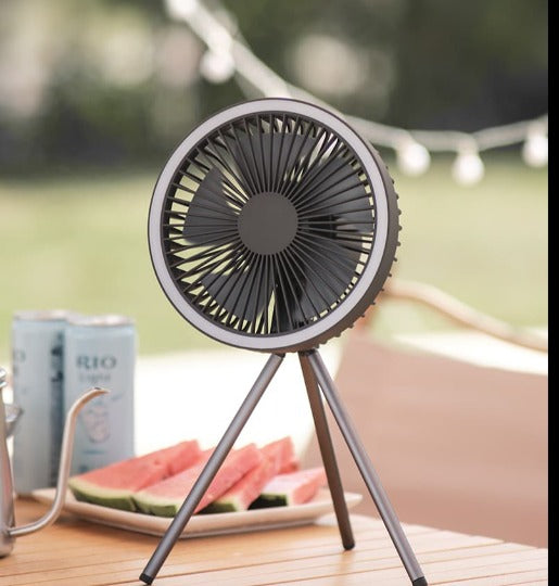 Mini Ventilador para Acampamento Portátil™ Multifuncional e Recarregável