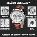 Relógio Lige Luxo™ Pulseira em Couro - Prova D'Água