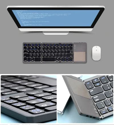 Mini Teclado sem Fio Bluetooth ™ Para Celular, Tablet e PC + Dobrável e Portátil